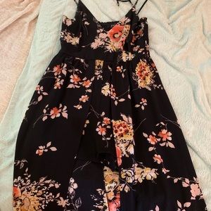 Hot Miami Styles Black Floral Maxi Romper